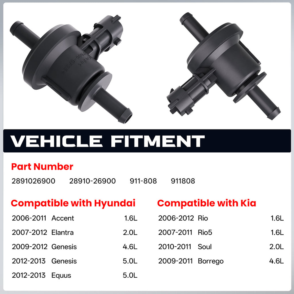 EVAP Purge Valve Replacement for Hyundai Kia OE 911-808   28910-26900
